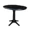 International Concepts 36 in. Round Extension Dining Table with 4 Emily Counter Height Stools - 5 Piece Set K46-36RXT-27-S6172-4 - alternate 4